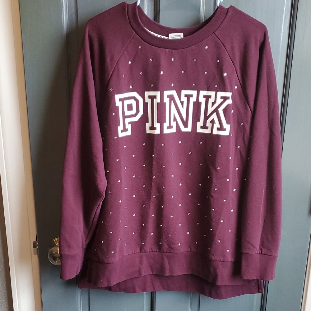 PINK Victoria's Secret Burgundy Crew Neck Sweater
